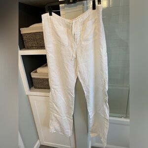 Vince Ivory Linen Trousers